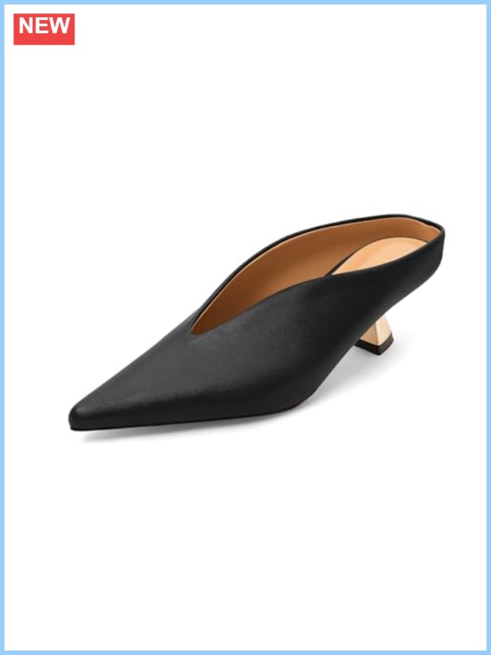 Women's 2 Inch Closed Pointed Toe Mule Heels Slip On Office Dress Shoes